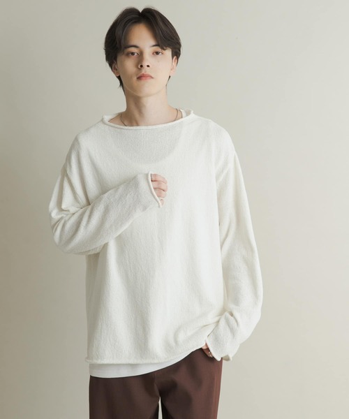 SENSE OF PLACE by URBAN RESEARCH（センスオブプレイスバイアーバンリサーチ）の「コットンタッチロールネックニット（ニット/セーター・メンズ・オフホワイト/ダークグレー/ベージュ/パープル・MEDIUM/LARGE）」の7枚目の写真