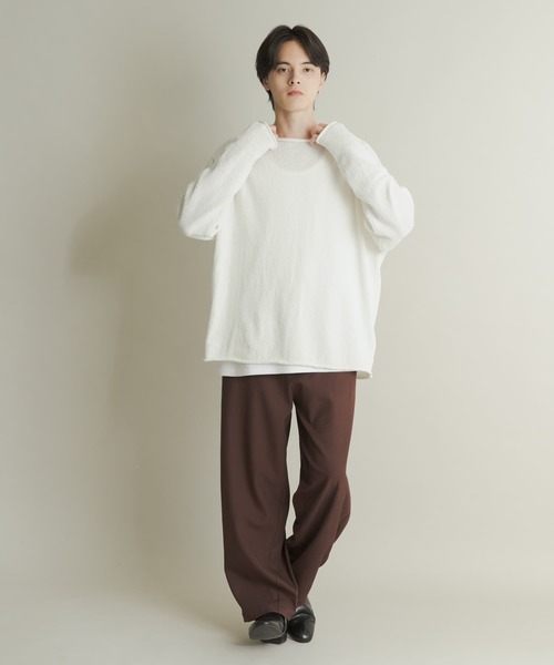 SENSE OF PLACE by URBAN RESEARCH（センスオブプレイスバイアーバンリサーチ）の「コットンタッチロールネックニット（ニット/セーター・メンズ・オフホワイト/ダークグレー/ベージュ/パープル・MEDIUM/LARGE）」の10枚目の写真