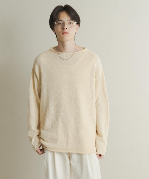 SENSE OF PLACE by URBAN RESEARCH（センスオブプレイスバイアーバンリサーチ）の「コットンタッチロールネックニット（ニット/セーター・メンズ・オフホワイト/ダークグレー/ベージュ/パープル・MEDIUM/LARGE）」の12枚目の写真