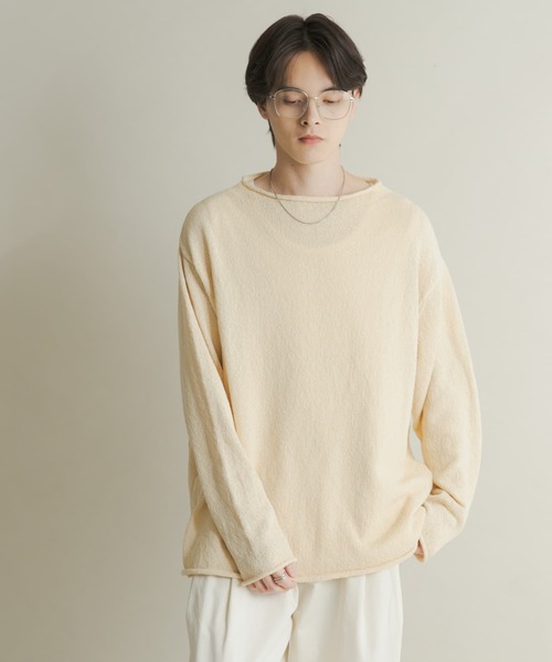 SENSE OF PLACE by URBAN RESEARCH（センスオブプレイスバイアーバンリサーチ）の「コットンタッチロールネックニット（ニット/セーター・メンズ・オフホワイト/ダークグレー/ベージュ/パープル・MEDIUM/LARGE）」の13枚目の写真