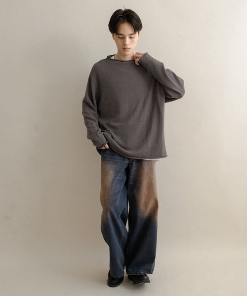 SENSE OF PLACE by URBAN RESEARCH（センスオブプレイスバイアーバンリサーチ）の「コットンタッチロールネックニット（ニット/セーター・メンズ・オフホワイト/ダークグレー/ベージュ/パープル・MEDIUM/LARGE）」の16枚目の写真