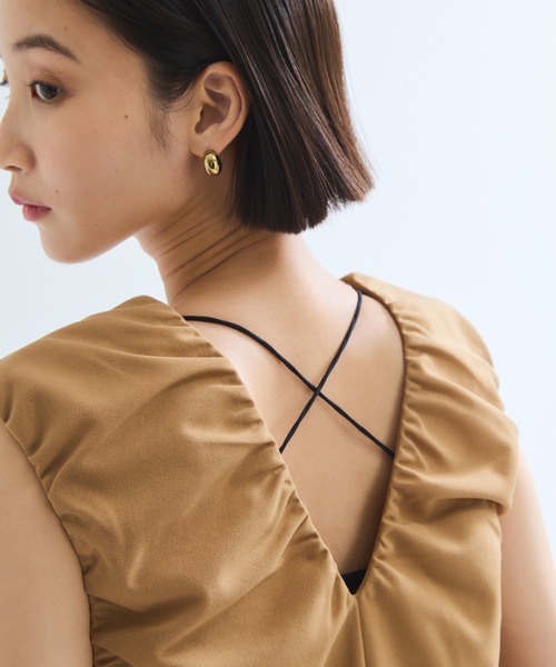 ketty（ケティ）の「カットジョーゼットダブルフェイスワンピース≪手洗い可能≫（ワンピース・レディース・ブラック/ネイビー/ブラウン・M）」の9枚目の写真