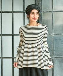 niko and... | ペプラムリブニットプルオーバー(ニット/セーター)