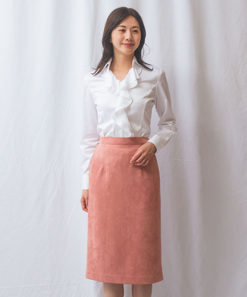 ナラカミーチェ（NARACAMICIE）/【NARACAMICIE】ツイル襟付きフリル長袖シャツ NARACAMICIE】ツイル襟付きフリル長袖シャツ（シャツ/ブラウス