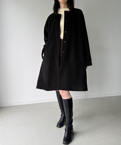 セール】【取り外し可能】フェイクファーカラーシャギーコート（ノー