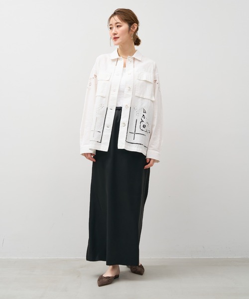 MICA&DEAL（マイカ＆ディール）の「インド刺繍ミリタリージャケット（シャツ/ブラウス・レディース・ブラック/オフホワイト/ブラウン・FREE）」の5枚目の写真