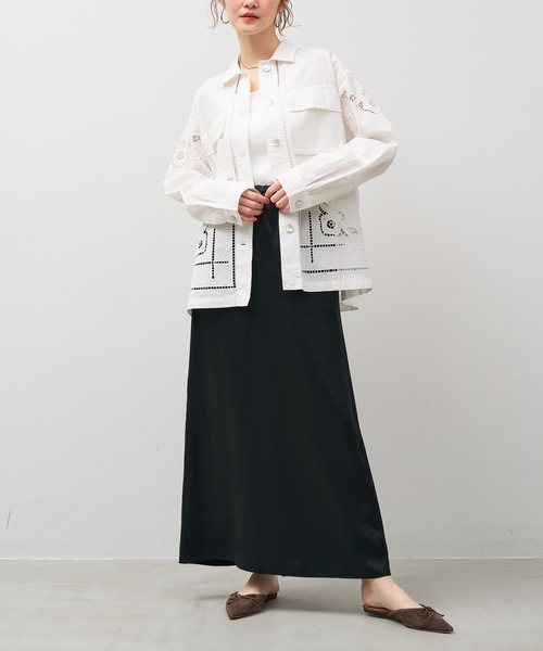 MICA&DEAL（マイカ＆ディール）の「インド刺繍ミリタリージャケット（シャツ/ブラウス・レディース・ブラック/オフホワイト/ブラウン・FREE）」の6枚目の写真