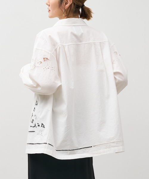 MICA&DEAL（マイカ＆ディール）の「インド刺繍ミリタリージャケット（シャツ/ブラウス・レディース・ブラック/オフホワイト/ブラウン・FREE）」の8枚目の写真