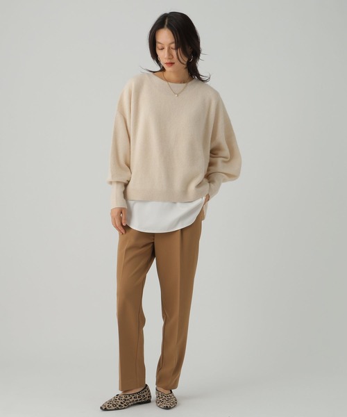 Elura（エルーラ）の「裾レイヤードアソートプルオーバー/593428（Tシャツ/カットソー・レディース・ホワイト/ブラック×ブルー/ブラック系その他・FREE）」の4枚目の写真