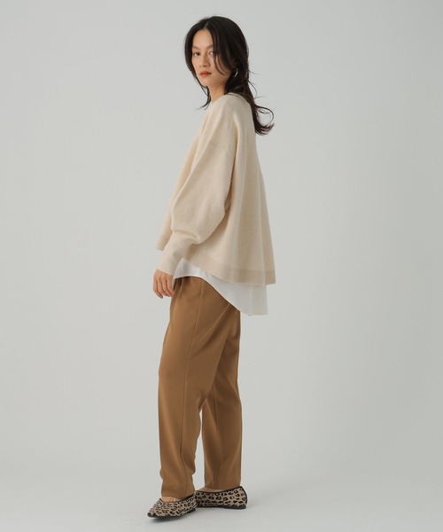 Elura（エルーラ）の「裾レイヤードアソートプルオーバー/593428（Tシャツ/カットソー・レディース・ホワイト/ブラック×ブルー/ブラック系その他・FREE）」の5枚目の写真