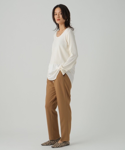 Elura（エルーラ）の「裾レイヤードアソートプルオーバー/593428（Tシャツ/カットソー・レディース・ホワイト/ブラック×ブルー/ブラック系その他・FREE）」の6枚目の写真