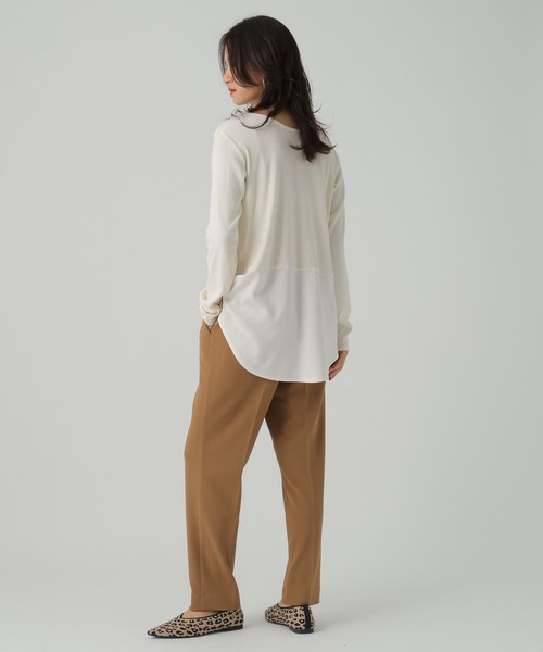 Elura（エルーラ）の「裾レイヤードアソートプルオーバー/593428（Tシャツ/カットソー・レディース・ホワイト/ブラック×ブルー/ブラック系その他・FREE）」の7枚目の写真