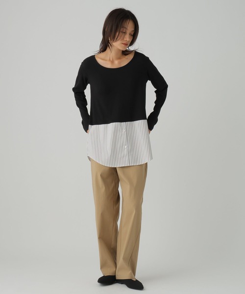 Elura（エルーラ）の「裾レイヤードアソートプルオーバー/593428（Tシャツ/カットソー・レディース・ホワイト/ブラック×ブルー/ブラック系その他・FREE）」の13枚目の写真