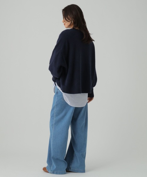 Elura（エルーラ）の「裾レイヤードアソートプルオーバー/593428（Tシャツ/カットソー・レディース・ホワイト/ブラック×ブルー/ブラック系その他・FREE）」の16枚目の写真