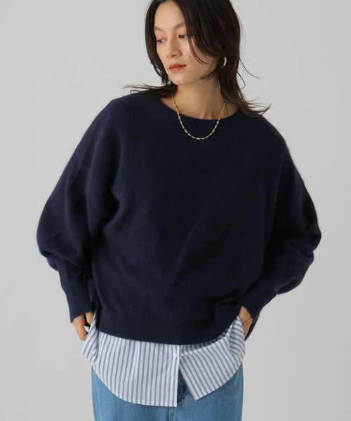 Elura（エルーラ）の「裾レイヤードアソートプルオーバー/593428（Tシャツ/カットソー・レディース・ホワイト/ブラック×ブルー/ブラック系その他・FREE）」の17枚目の写真