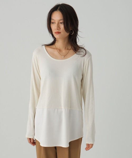 Elura（エルーラ）の「裾レイヤードアソートプルオーバー/593428（Tシャツ/カットソー・レディース・ホワイト/ブラック×ブルー/ブラック系その他・FREE）」の20枚目の写真