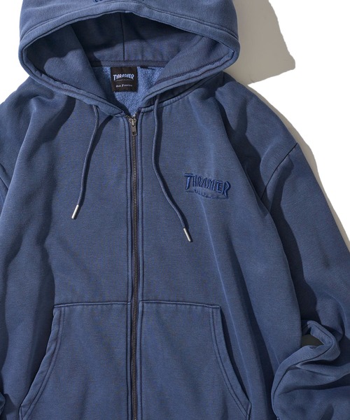 THRASHER / スラッシャー】裏起毛ワンポイント刺繍 ピグメント加工