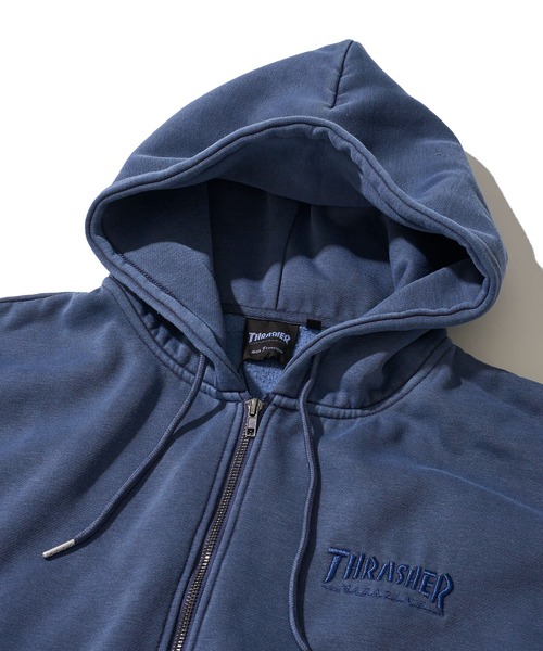 THRASHER / スラッシャー】裏起毛ワンポイント刺繍 ピグメント加工