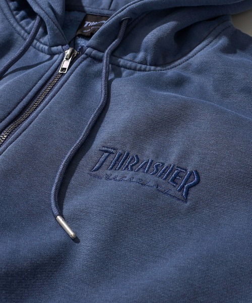 THRASHER / スラッシャー】裏起毛ワンポイント刺繍 ピグメント加工