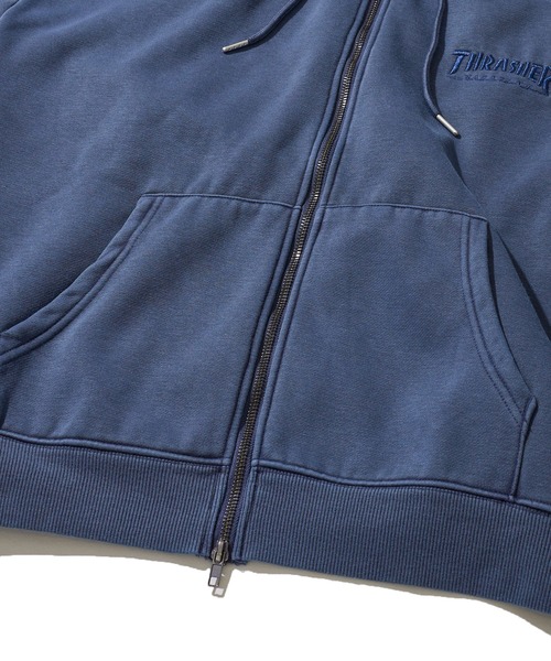 THRASHER / スラッシャー】裏起毛ワンポイント刺繍 ピグメント加工