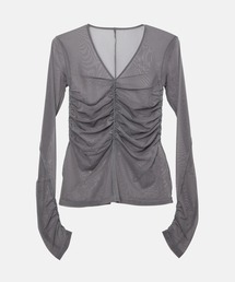 LE CIEL BLEU | ギャザーチュールトップ / Gathered Tulle Top(Tシャツ/カットソー)