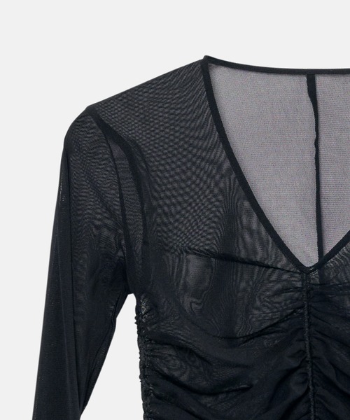 新品＊LE CIEL BLEU／チュールトップス BLACK ルシェルブルー LE CIEL BLEU チュールボウタイトップス - メルカリ