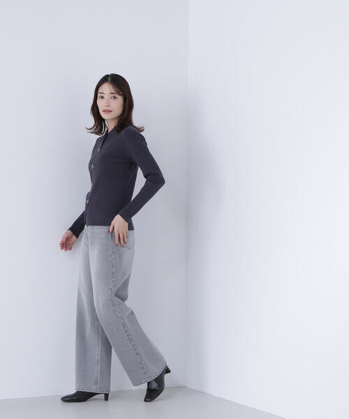 NATURAL BEAUTY BASIC(ナチュラルビューティーベーシック)の「◇ハトメボタンポロカラーニット(ニット/セーター・レディース・グリーン/チャコールグレー/オフホワイト・FREE)」の9枚目の写真