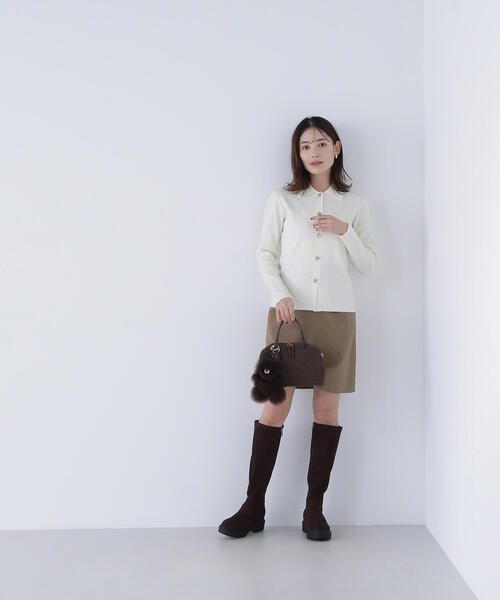 NATURAL BEAUTY BASIC(ナチュラルビューティーベーシック)の「◇ハトメボタンポロカラーニット(ニット/セーター・レディース・グリーン/チャコールグレー/オフホワイト・FREE)」の14枚目の写真