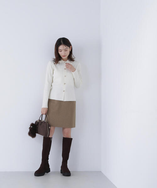 NATURAL BEAUTY BASIC(ナチュラルビューティーベーシック)の「◇ハトメボタンポロカラーニット(ニット/セーター・レディース・グリーン/チャコールグレー/オフホワイト・FREE)」の16枚目の写真