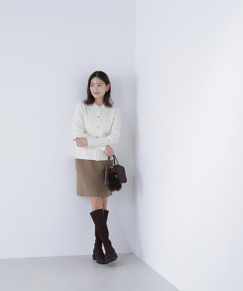 NATURAL BEAUTY BASIC(ナチュラルビューティーベーシック)の「◇ハトメボタンポロカラーニット(ニット/セーター・レディース・グリーン/チャコールグレー/オフホワイト・FREE)」の20枚目の写真
