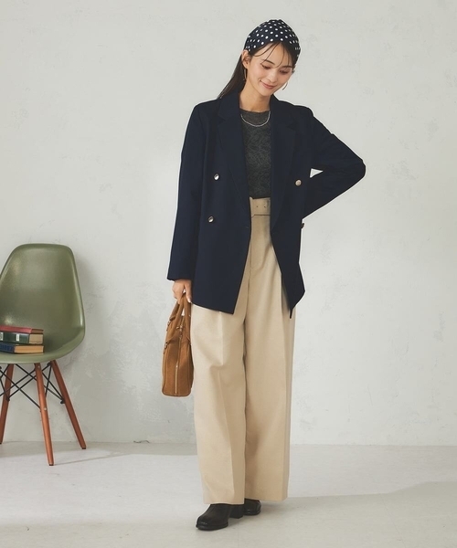 a.v.v(アーヴェヴェ)の「ベルテッドワイドパンツ(その他パンツ・レディース・ベージュ/ボルドー・36/38)」の15枚目の写真