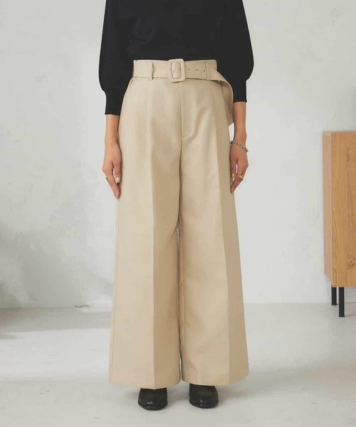 a.v.v(アーヴェヴェ)の「ベルテッドワイドパンツ(その他パンツ・レディース・ベージュ/ボルドー・36/38)」の17枚目の写真