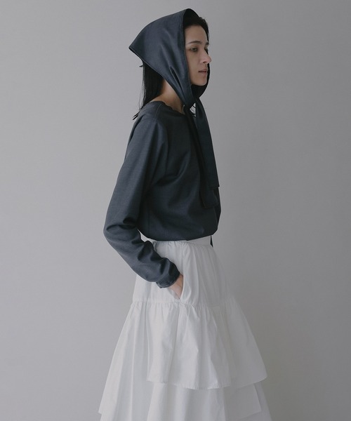 MANOF（マノフ）の「2WAY SCARF T BLOUSE（シャツ/ブラウス・レディース・チャコールグレー/アイボリー・S/M）」の6枚目の写真