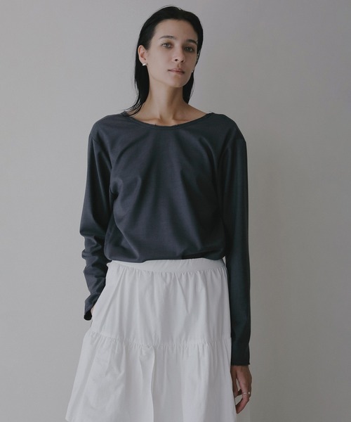MANOF（マノフ）の「2WAY SCARF T BLOUSE（シャツ/ブラウス・レディース・チャコールグレー/アイボリー・S/M）」の12枚目の写真