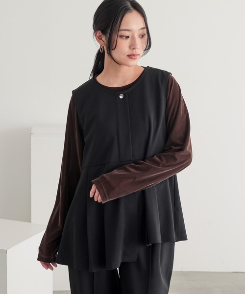 n'OrLABEL（ノアールレーベル）の「『シアーベロアカットソー』（Tシャツ/カットソー・レディース・ブラック/アイボリー/チャコール/ブラウン・2/1）」の22枚目の写真