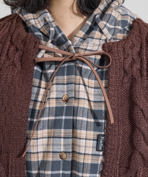 FREAK'S STORE（フリークスストア）の「リメイク風 リボン ケーブルショートベスト/ニットベスト（ベスト・レディース・ネイビー/ブラウン/オフホワイト・ﾌﾘ-）」の18枚目の写真