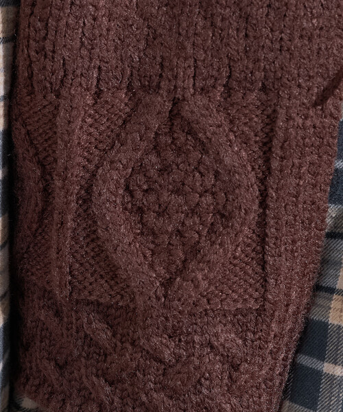 FREAK'S STORE（フリークスストア）の「リメイク風 リボン ケーブルショートベスト/ニットベスト（ベスト・レディース・ネイビー/ブラウン/オフホワイト・ﾌﾘ-）」の14枚目の写真