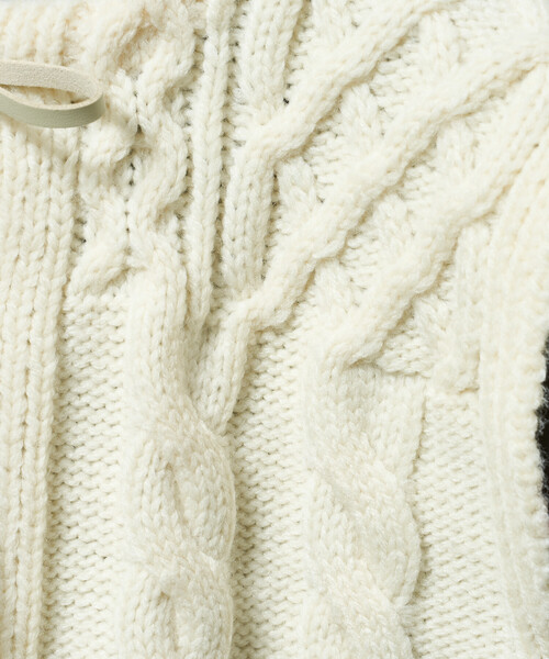 FREAK'S STORE（フリークスストア）の「リメイク風 リボン ケーブルショートベスト/ニットベスト（ベスト・レディース・ネイビー/ブラウン/オフホワイト・ﾌﾘ-）」の17枚目の写真