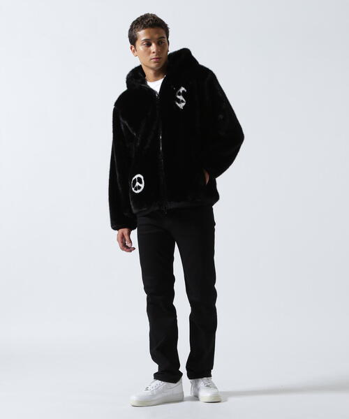 STUD MUFFIN（スタッドマフィン）の「STUD MUFFIN/スタッドマフィン/別注ECOファー フーディブルゾン（ブルゾン・メンズ・ブラック・2/3）」の2枚目の写真