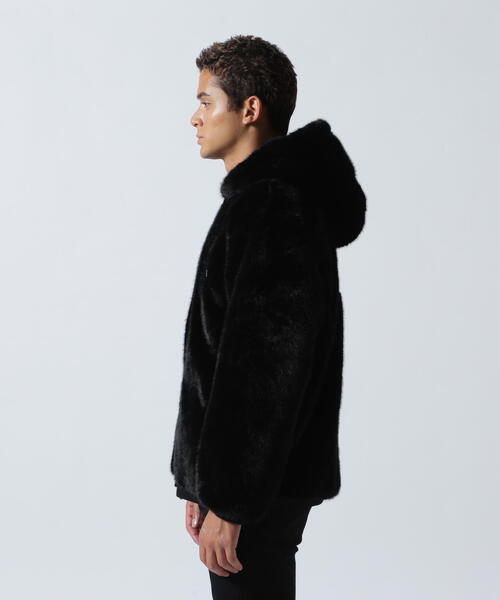 STUD MUFFIN（スタッドマフィン）の「STUD MUFFIN/スタッドマフィン/別注ECOファー フーディブルゾン（ブルゾン・メンズ・ブラック・2/3）」の3枚目の写真