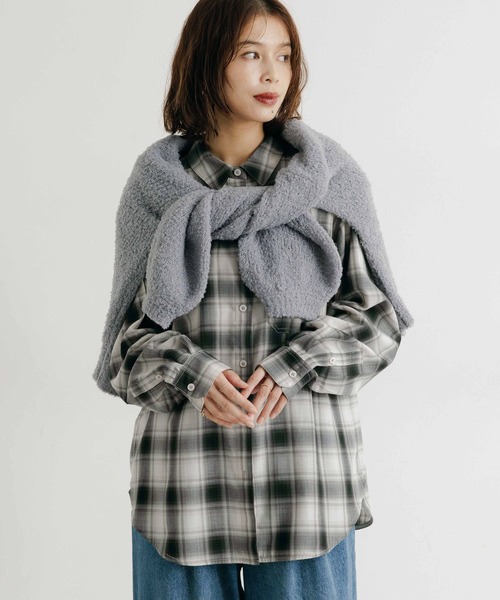 studio CLIP（スタディオクリップ）の「オンブレチェックオーバーサイズシャツ（シャツ/ブラウス・レディース・その他2/その他3/その他1/その他4/その他5・FREE）」の2枚目の写真