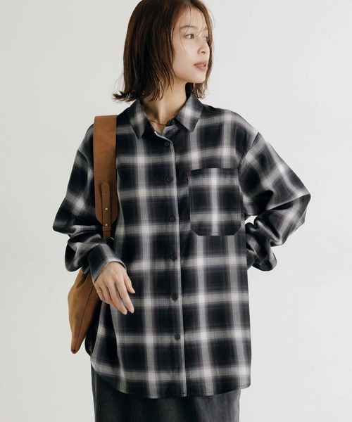 AP STUDIO 2万円 オンブレ チェック シャツ　コットン　オーバーサイズ AP STUDIO｜オーバーダイオンブレチェックシャツ | Rakuten Fashion