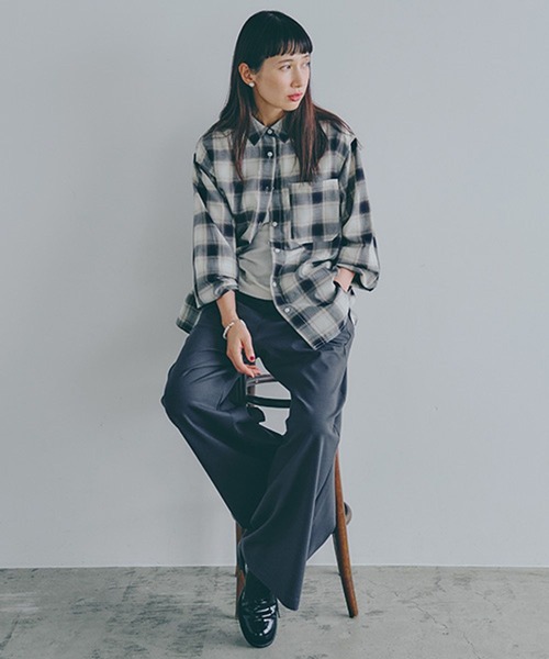 AP STUDIO 2万円 オンブレ チェック シャツ　コットン　オーバーサイズ AP STUDIO 2万円 オンブレ チェック シャツ コットン オーバーサイズ