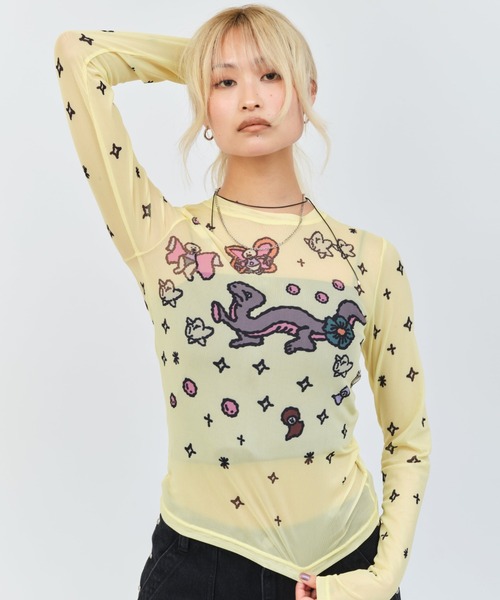 atmos pink（アトモスピンク）の「MARIA SAKURAI x atmos pink See-Through LS T-shirt / マリア サクライ アトモス ピンク シースルー LS T-シャツ 【SP】（Tシャツ/カットソー・レディース・ブラウン/ベージュ/サックスブルー・FREE）」の2枚目の写真