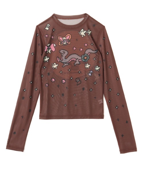 atmos pink（アトモスピンク）の「MARIA SAKURAI x atmos pink See-Through LS T-shirt / マリア サクライ アトモス ピンク シースルー LS T-シャツ 【SP】（Tシャツ/カットソー・レディース・ブラウン/ベージュ/サックスブルー・FREE）」の4枚目の写真