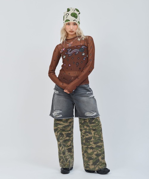 atmos pink（アトモスピンク）の「MARIA SAKURAI x atmos pink See-Through LS T-shirt / マリア サクライ アトモス ピンク シースルー LS T-シャツ 【SP】（Tシャツ/カットソー・レディース・ブラウン/ベージュ/サックスブルー・FREE）」の12枚目の写真