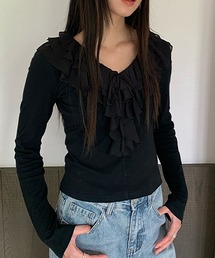 Girly Doll（ガーリードール）の「フリルデザインカットソー（Tシャツ/カットソー・レディース）」