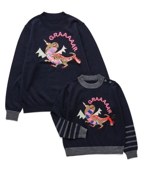 Chesty(チェスティー)の「ドラゴンニット Kids(ニット/セーター・キッズ・グレー/ネイビー・110/130)」の13枚目の写真