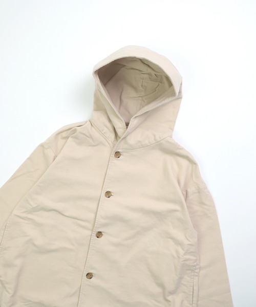 prit ] 甘撚ドビースエード起毛 フードブルゾン