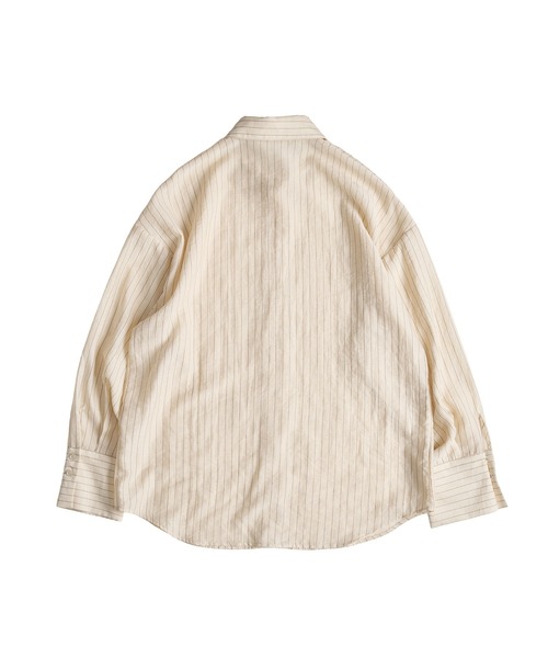 MUHET（ミュエータ）の「sheer stripe oversized shirt / シアーストライプオーバーシャツ（シャツ/ブラウス・レディース・ライトブルー/ベージュ・FREE）」の9枚目の写真